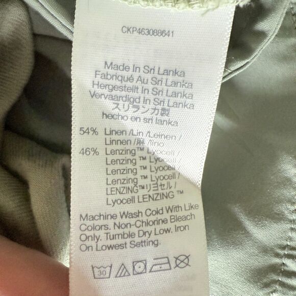 Madewell Curved Hem Linen Lyocell Blend Mini Skirt Sage Green Coastal Cool M - Picture 5 of 5